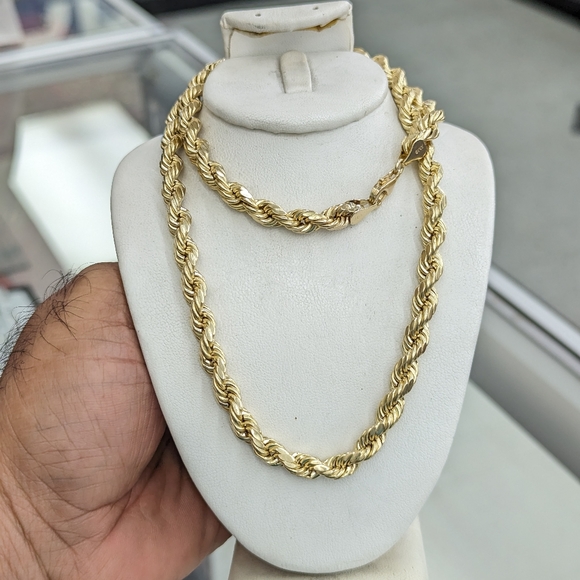 10kt Real Gold Rope Chain 6.3mm 21.8 Inches